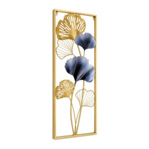 Metalowa dekoracja ścienna liście miłorzębu, 2 panele 85 x 31 cm - widok produktu