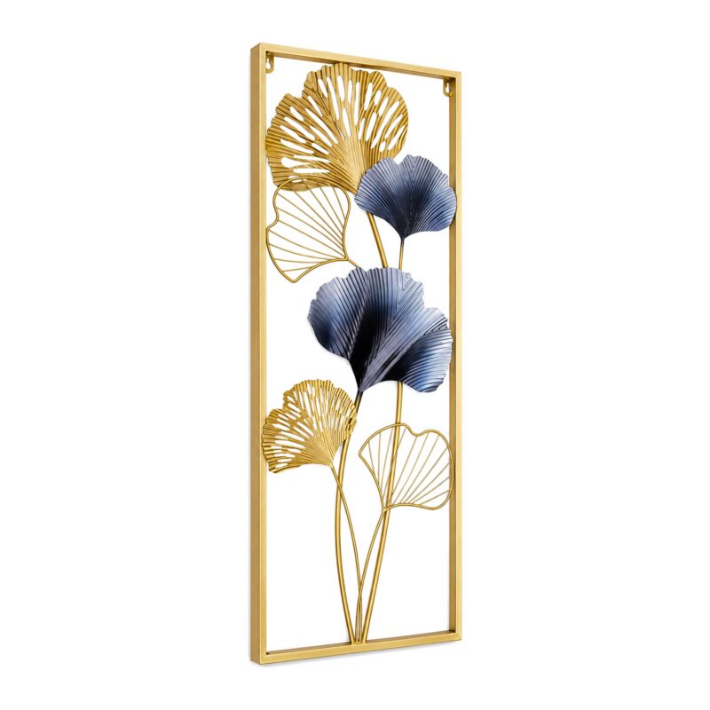 Metalowa dekoracja ścienna liście miłorzębu, 2 panele 85 x 31 cm - widok produktu