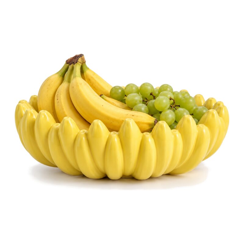 Misa ceramiczna na owoce w kształcie bananów 27 cm, żółta - widok produktu