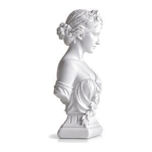 Popiersie Wenus z żywicy 29 cm, biała figurka greckiej bogini - popiersie z profilu na białym tle