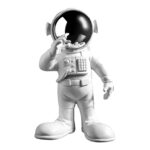 Figurka stojącego astronauty z lustrzanym wizjerem, dekoracja