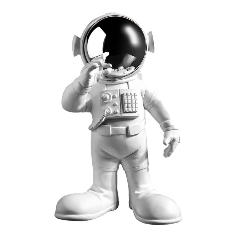Figurka stojącego astronauty z lustrzanym wizjerem, dekoracja