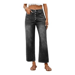 Jeansy damskie z wysokim stanem, z elastycznego denimu, z kieszeniami