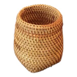 Rattanowy organizer na długopisy i herbatę