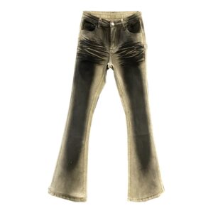 Damskie Jeansy Barwione - Elastyczne - Skinny - Khaki