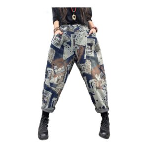 Spodnie Damskie - Harem - Elastic - Drukowane