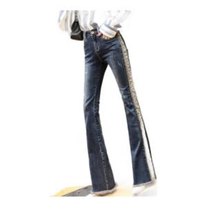 Jeansy Damskie - Frędzle - Perły - Haftowane