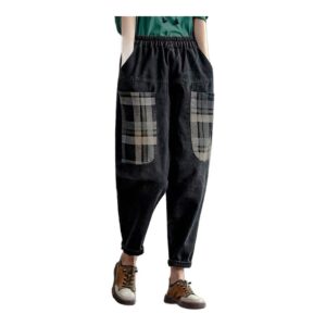 Dżinsy Damskie Typu Boyfriend - Patchwork - Harem