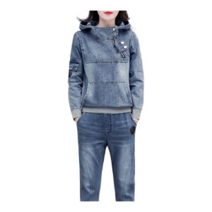 Damski dwuczęściowy dres Denim - Komfort i moda