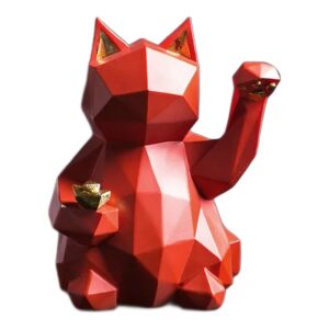 Kot na szczęście - Geometryczne Figurki Zwierząt Skandynawskiego Stylu
