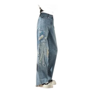 Jeansy Damskie Vintage  – Haftowany Feniks