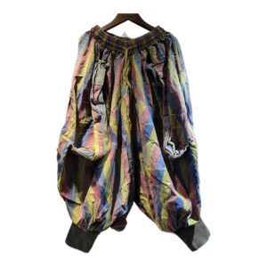 Damskie Spodnie Harlan – Luźny Krój, Kontrastowe Paski, Styl Vintage