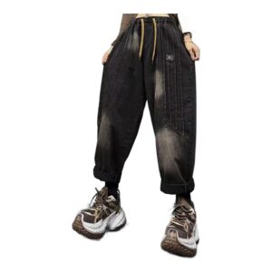 Damskie Spodnie Dżinsowe Vintage – Luźne, Stylowe, Haremki