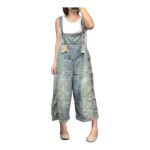 Vintage Ogrodniczki Damskie – Bielone Jeansy, Klasyczny Denim w Stylu Retro