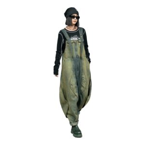 Damskie Ogrodniczki Dżinsowe w Stylu Punk – Casualowy Romper