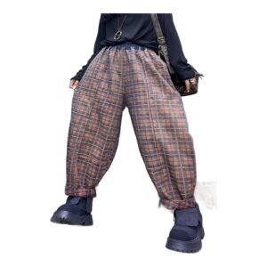 Luźne Dżinsy Damskie w Kratę – Styl Vintage
