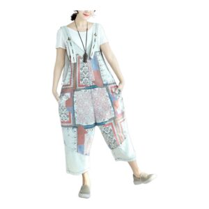 Damskie Ogrodniczki Patchwork Vintage – Designerski Look
