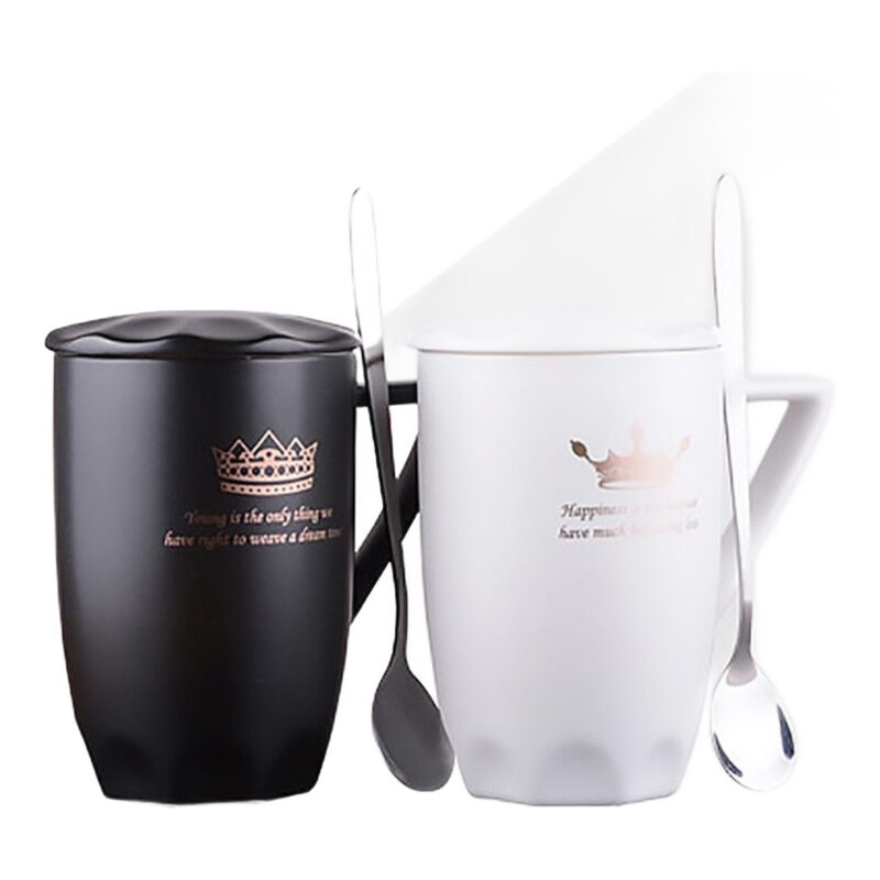 Kubek Do Kawy Lub Herbaty - KING OF QUEEN - Ceramiczny - Z Pokrywką