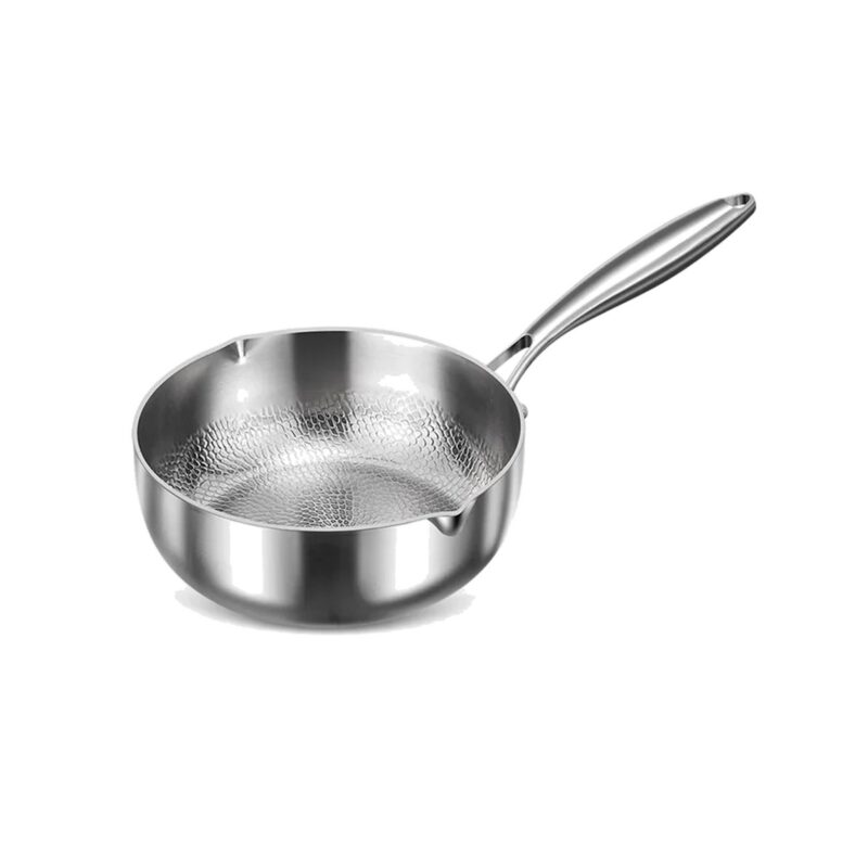 Rondel do mleka z tytanową powłoką, młotkowany, 18-24 cm, indukcja - wariant 18 cm, bez pokrywki