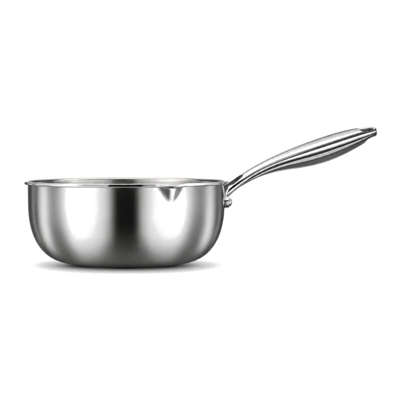 Rondel do mleka z tytanową powłoką, młotkowany, 18-24 cm, indukcja - spód rondla z płaskim dnem