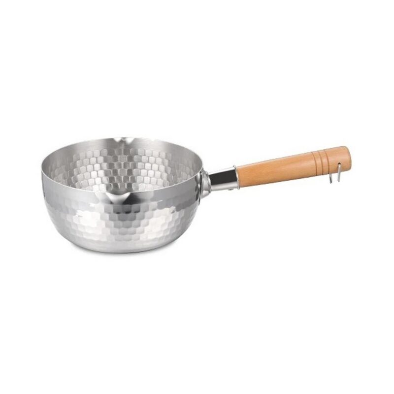 Rondel do mleka i sosów z drewnianą rączką, stal nierdzewna 16-22 cm - wariant 22 cm, bez pokrywki