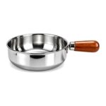 Rondelek ze stali nierdzewnej z drewnianą rączką 14 lub 17 cm, indukcja - zdjęcie główne