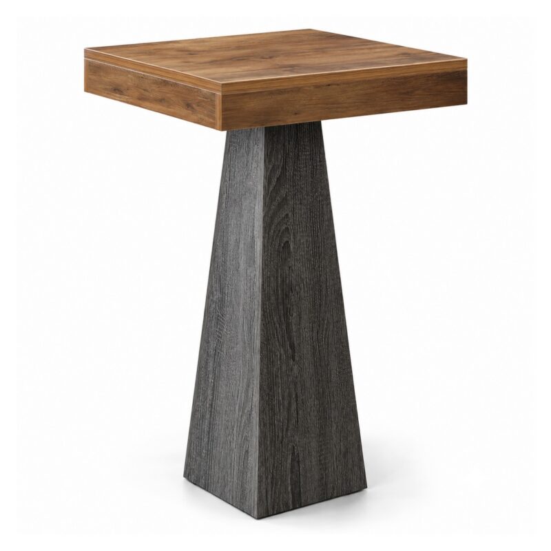 Stolik barowy 60 x 60 x 101 cm, brązowy blat i szara podstawa - wariant wariant
