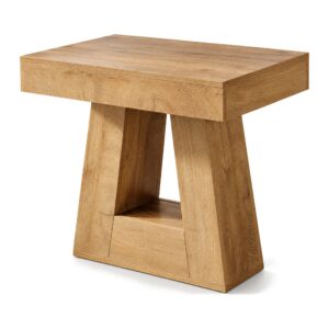 Stolik boczny z trapezową podstawą ok. 60 cm, dekor naturalne drewno - zdjęcie główne