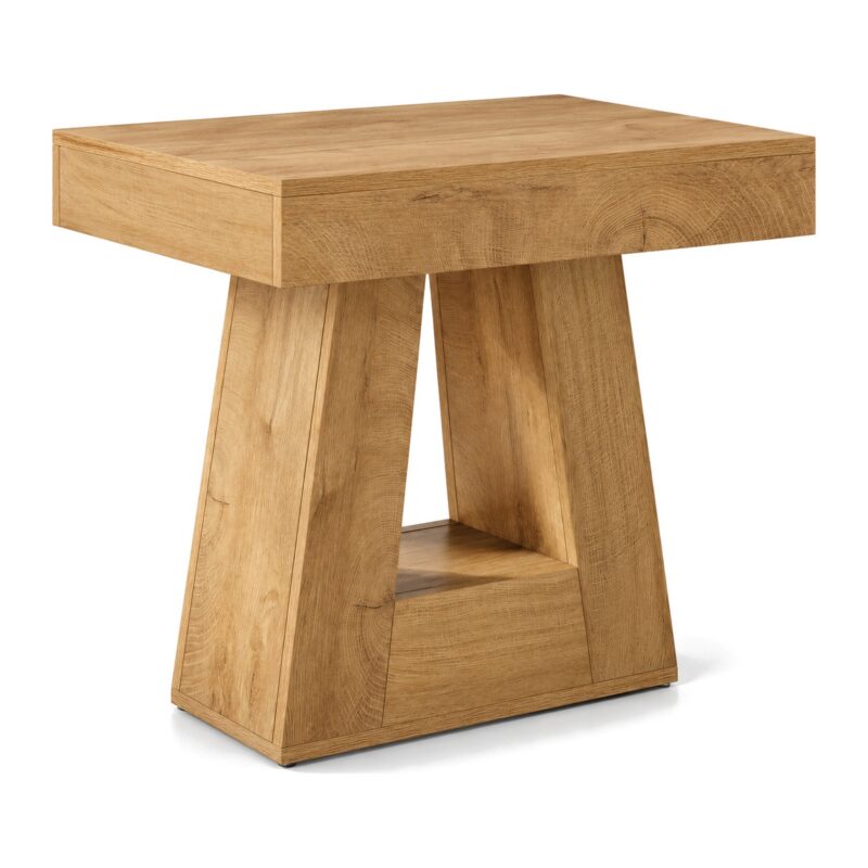Stolik boczny z trapezową podstawą ok. 60 cm, dekor naturalne drewno - widok produktu
