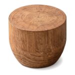 Stolik pomocniczy pień z litej sosny, okrągły, 40-60 cm, wabi-sabi - zdjęcie główne