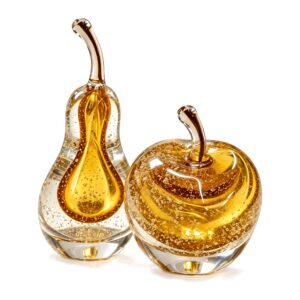 Szklana figurka owocu z pęcherzykami, gruszka 24 cm lub jabłko 14 cm - zdjęcie główne