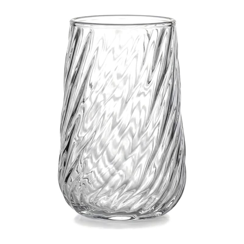 Szklanka do kawy mrożonej 400 ml, skośne żłobienia, 1 lub 2 sztuki - zdjęcie główne