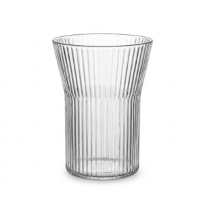 Szklanka ryflowana z opaską z drewna orzecha, 170 lub 300 ml - wariant 300 ml bez opaski