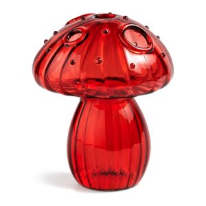Szklany wazon grzybek do hydroponiki 12 cm, kolorowe szkło, mini - zdjęcie główne