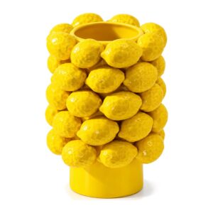 Wazon ceramiczny w kształcie cytryn 25 cm, żółty lub zielony - zdjęcie główne