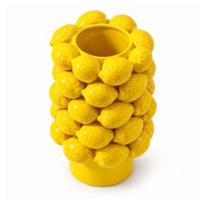 Wazon ceramiczny w kształcie cytryn 25 cm, żółty lub zielony - wariant żółty
