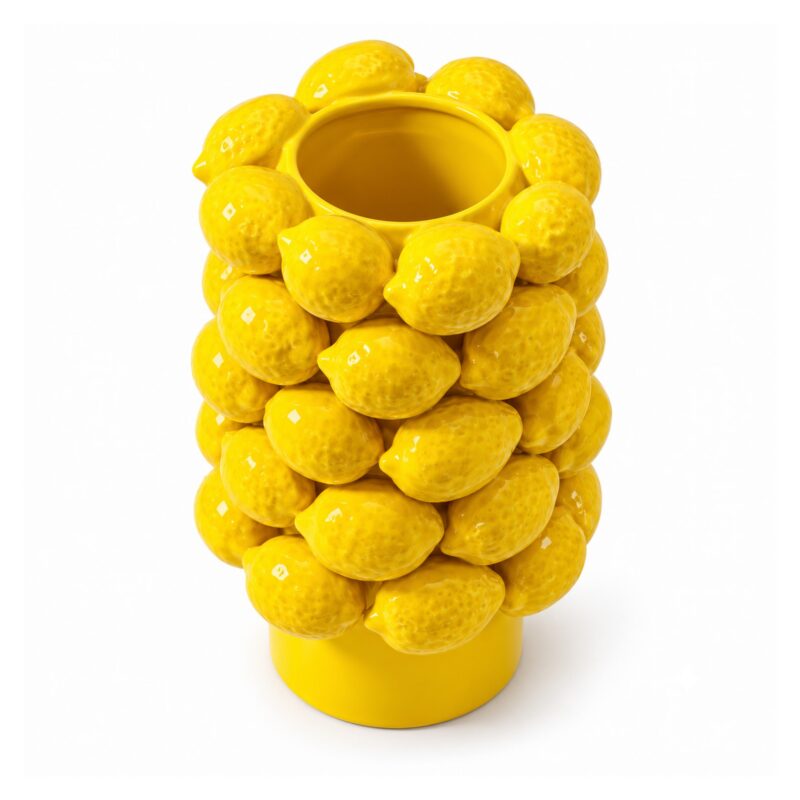 Wazon ceramiczny w kształcie cytryn 25 cm, żółty lub zielony - wariant żółty