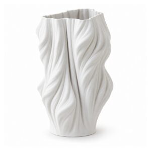 Wazon ceramiczny drukowany 3D, biały, falisty, 23-38 cm - wariant 30,5 cm