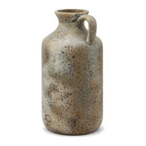 Wazon ceramiczny dzban z uchem 25,8 cm, vintage, postarzany szary - zdjęcie główne