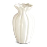 Wazon ceramiczny z falistym brzegiem 15 lub 21 cm, żebrowany, 3 kolory - zdjęcie główne
