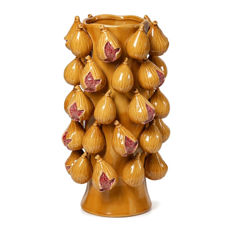 Wazon ceramiczny z figami 39 cm lub patera na owoce 32 cm, karmelowy - zdjęcie główne