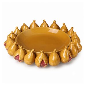 Wazon ceramiczny z figami 39 cm lub patera na owoce 32 cm, karmelowy - wariant patera 32 cm