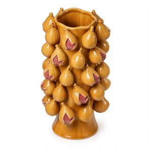 Wazon ceramiczny z figami 39 cm lub patera na owoce 32 cm, karmelowy - wariant wazon 39 cm