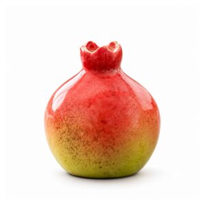 Wazon ceramiczny granat, mały wazonik na kwiaty, 8, 12 lub 16 cm - wariant pomarańczowo-zielony, 8 cm