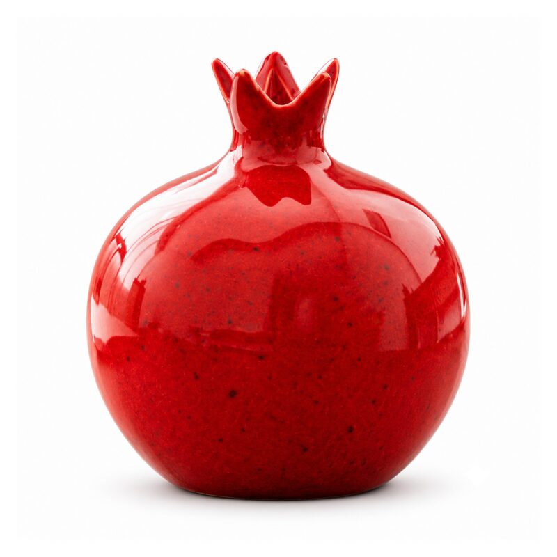 Wazon ceramiczny granat, mały wazonik na kwiaty, 8, 12 lub 16 cm - wariant czerwony, 12 cm