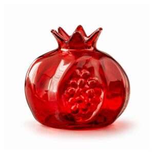 Wazon ceramiczny granat, mały wazonik na kwiaty, 8, 12 lub 16 cm - wariant czerwony szklany, 6 cm
