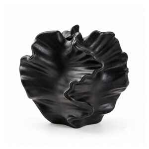 Wazon ceramiczny koralowy na suszone kwiaty, matowy, 12,6 cm - wariant czarny