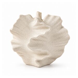 Wazon ceramiczny koralowy na suszone kwiaty, matowy, 12,6 cm - wariant kremowy