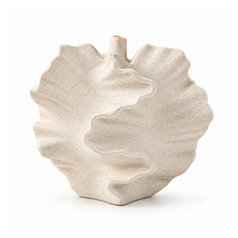 Wazon ceramiczny koralowy na suszone kwiaty, matowy, 12,6 cm - wariant kremowy
