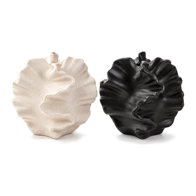 Wazon ceramiczny koralowy na suszone kwiaty, matowy, 12,6 cm - czarny wazon koralowy na białym tle